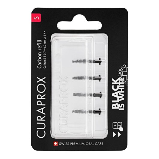 Curaprox Black Is White Carbon scovolini interdentali ricarica taglia S 4 pezzi